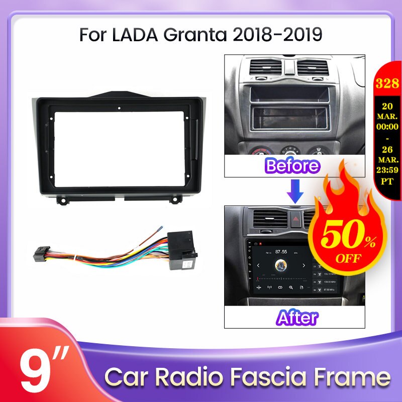 MLOVELIN-9 ġ ڵ  þ  г Ʈ ŰƮ, LADA Granta 2018-2019 , ڵ DVD GPS  ÷̾ г  ̺